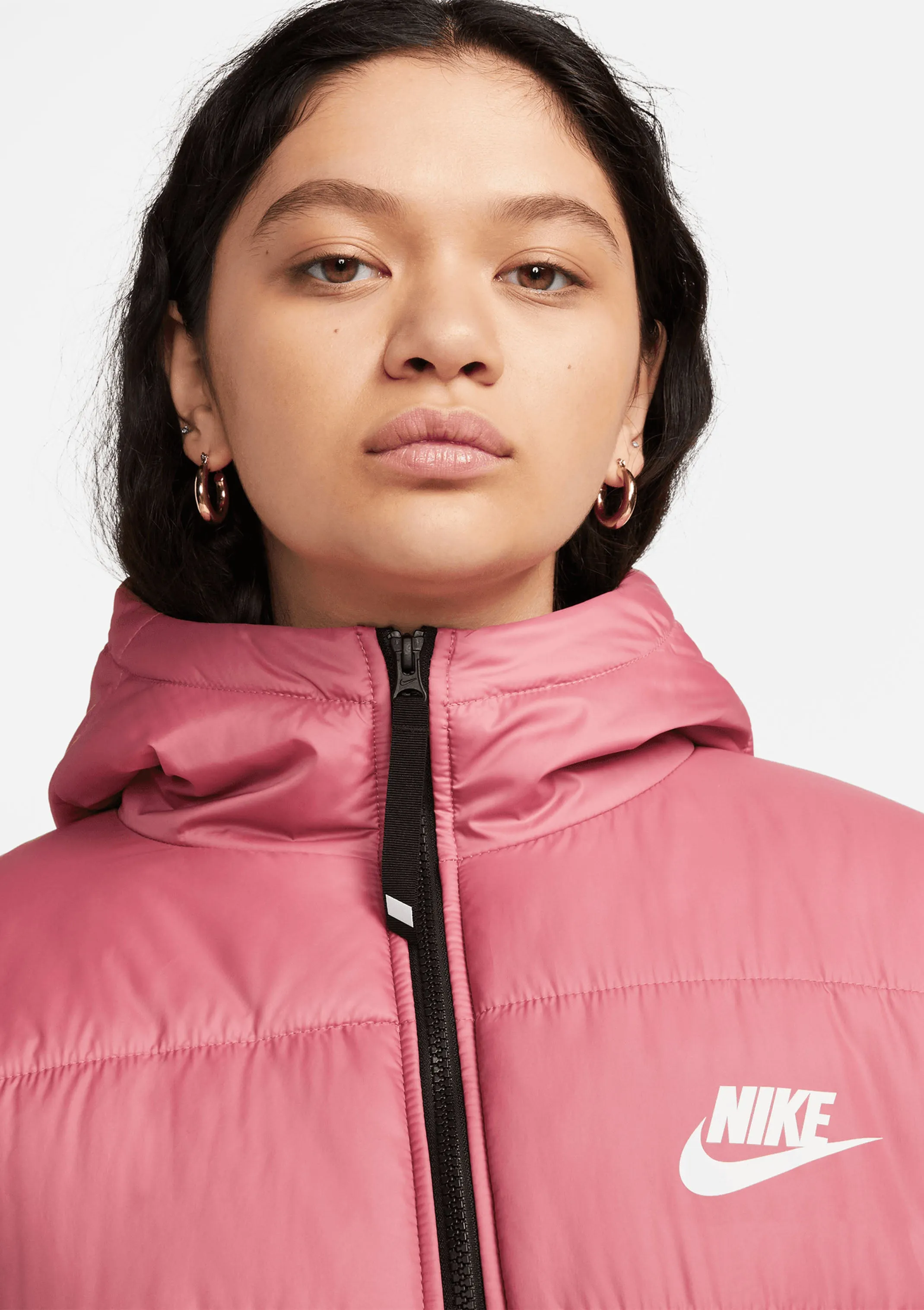 Nike Women's Sportswear Hooded Puffer Jacket - Pink - DJ6995 667.