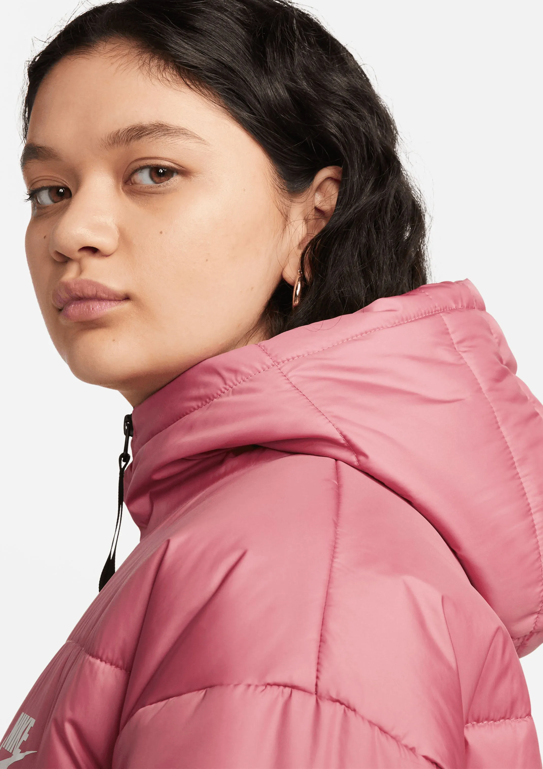 Nike Women's Sportswear Hooded Puffer Jacket - Pink - DJ6995 667.