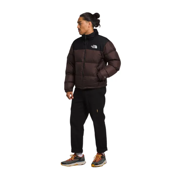 North Face Retro Nuptse Jacket - Coal Brown/TNF Black