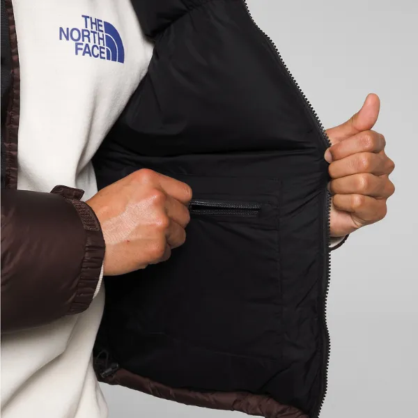 North Face Retro Nuptse Jacket - Coal Brown/TNF Black