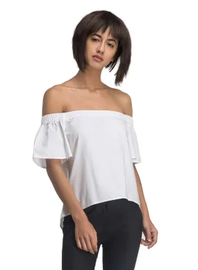 Off-Shoulder Blouse Back Tie