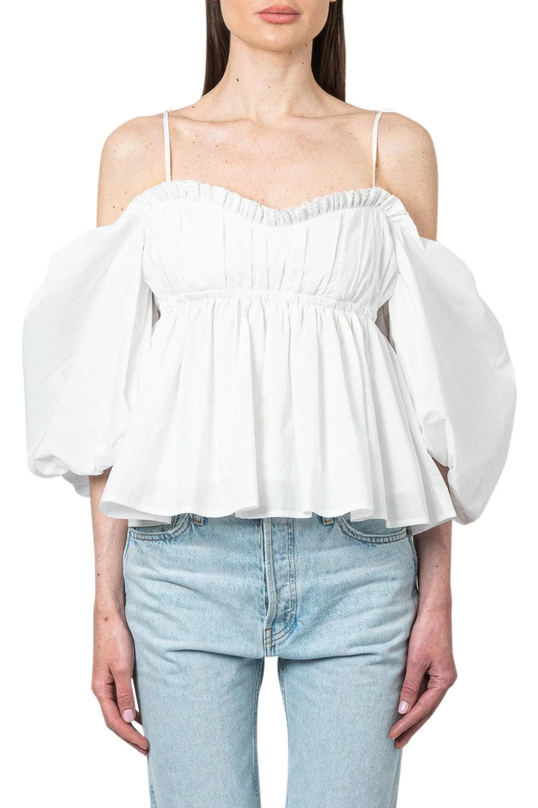 Off-shoulder blouse with ruffle detail