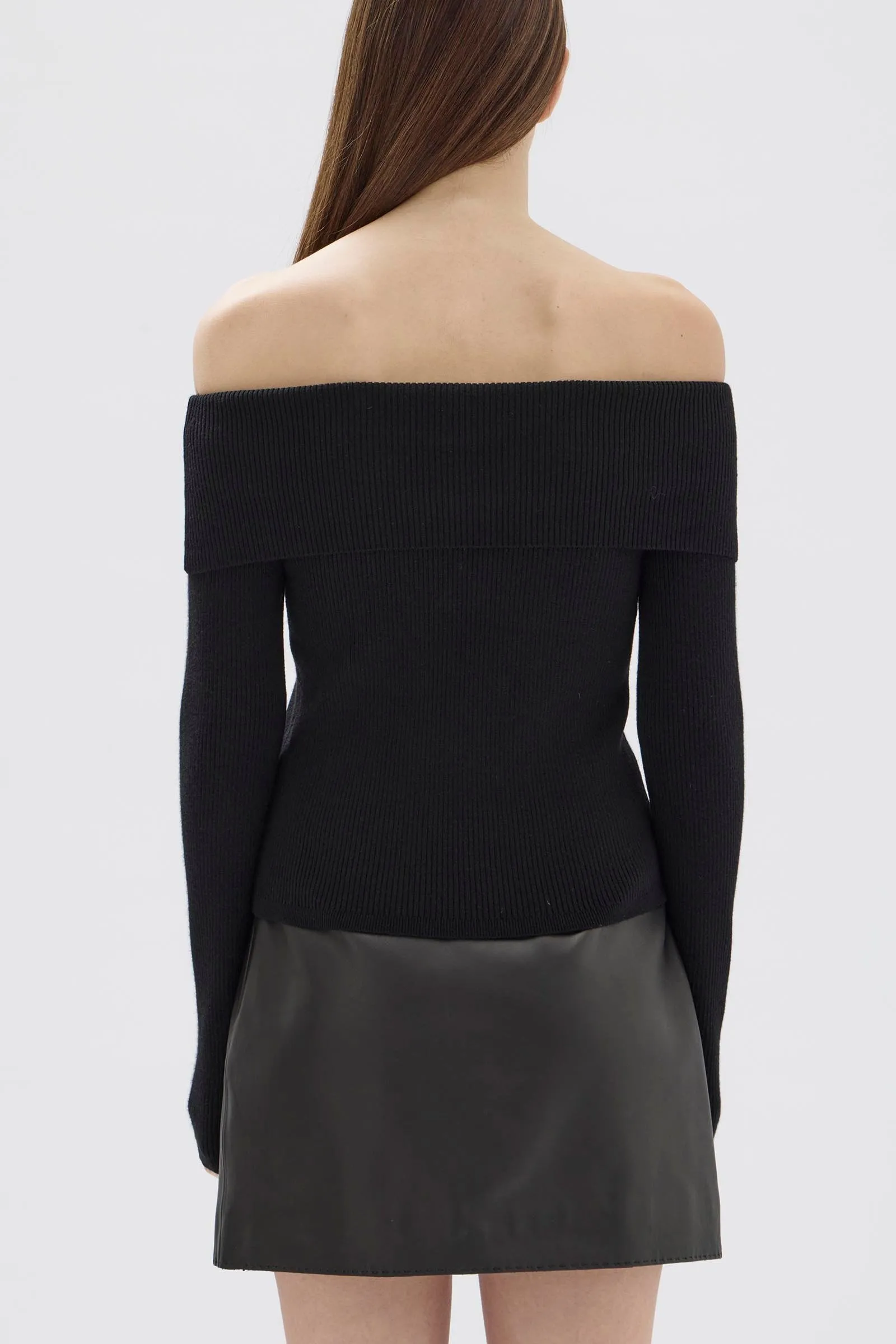 Off-Shoulder Merino Wool Top