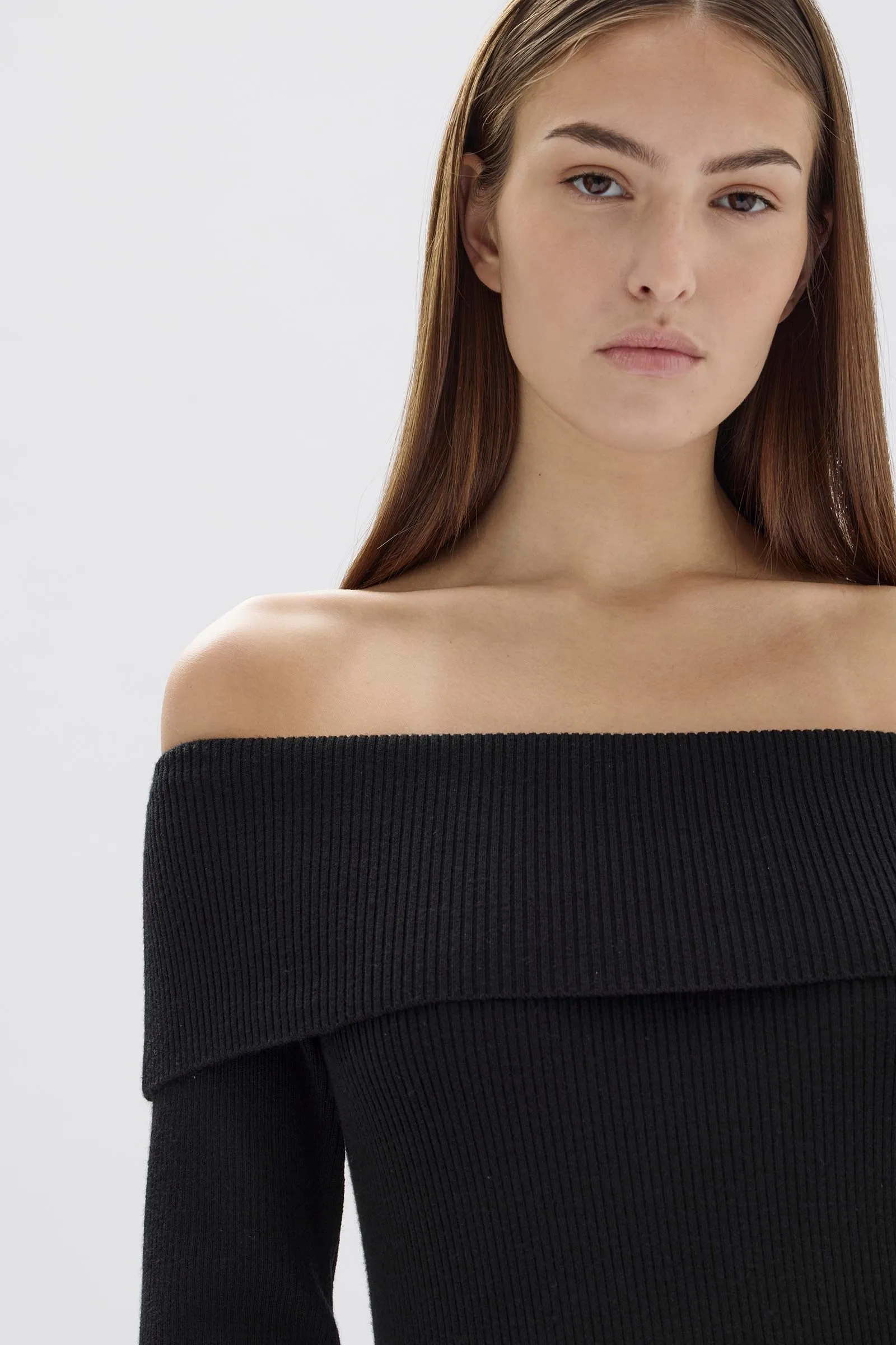 Off-Shoulder Merino Wool Top