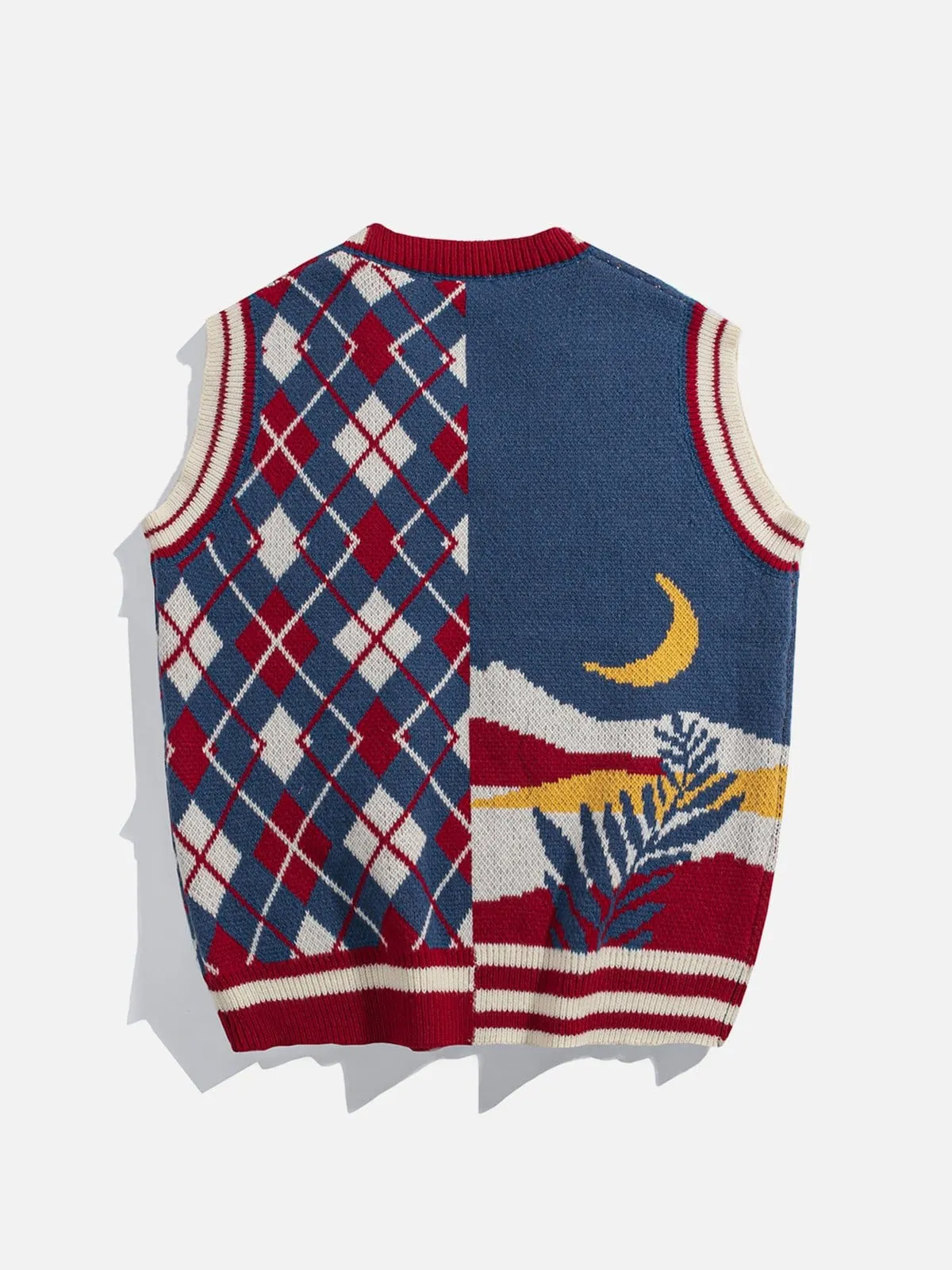 Patchwork Diamond Bear Sweater Vest