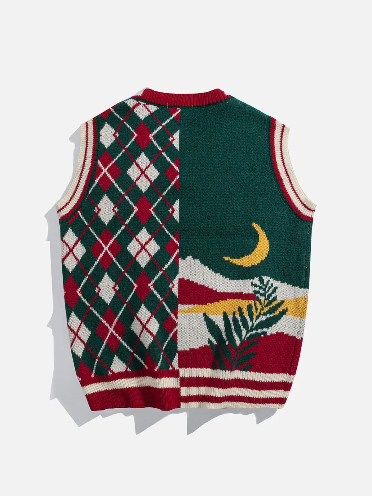 Patchwork Diamond Bear Sweater Vest