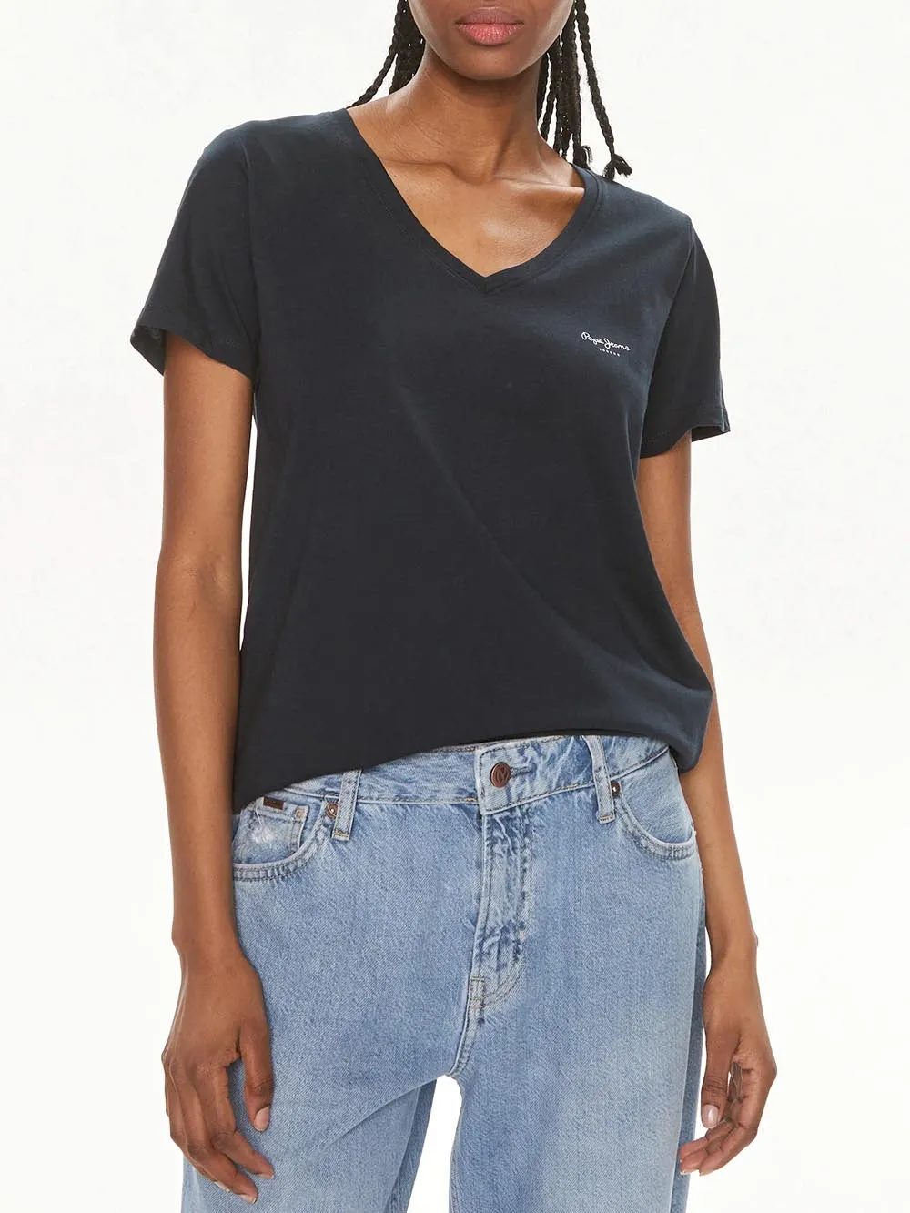 Pepe Jeans Lorette V Neck T-shirt - Blue