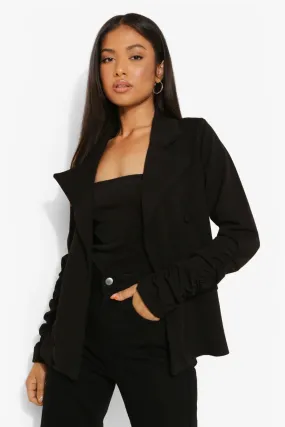 Petite Ruched Sleeve Blazer