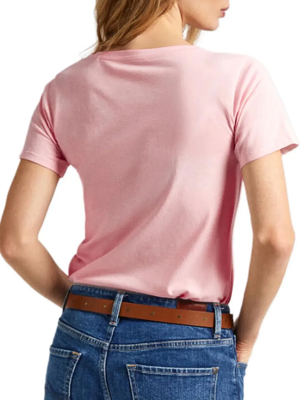 Pink Pepe Jeans T-shirt Lorette V Neck Pink Pl505826