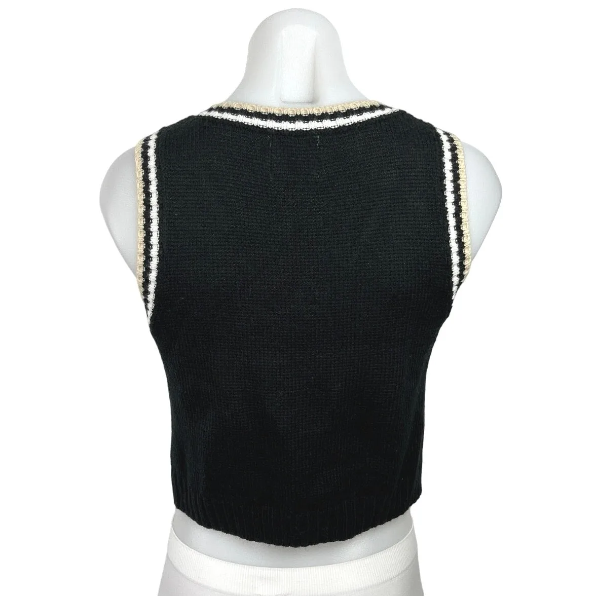 Princess Polly Knitted V-Neck Sleeveless Pullover Crop Vest Sweater Top Sz XS/S