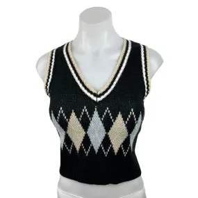 Princess Polly Knitted V-Neck Sleeveless Pullover Crop Vest Sweater Top Sz XS/S