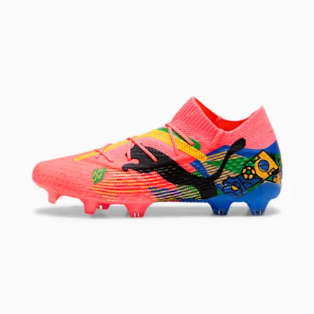 PUMA x NEYMAR JR FUTURE 7 ULTIMATE FG/AG Men's Football Boots | Sunset Glow-PUMA Black-Sun Stream-PUMA Green-Bluemazing | PUMA S