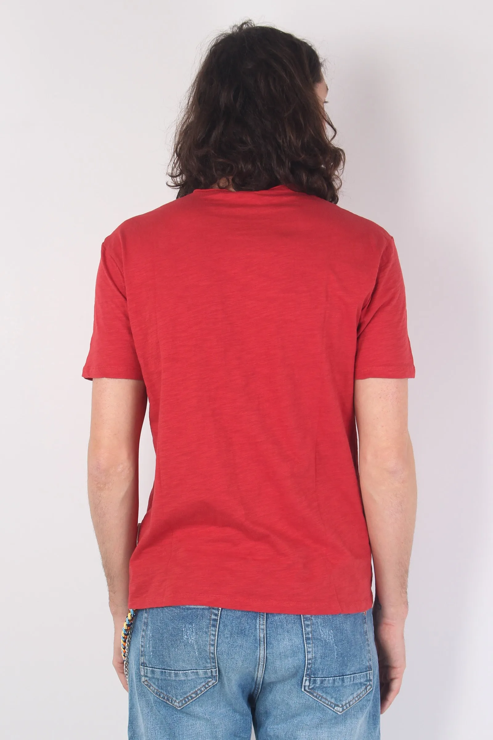 Red Cotton Slub T-shirt