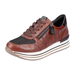 Remonte Women's Brown Casual Sneakers Leather Lightweight Breathable Comfort