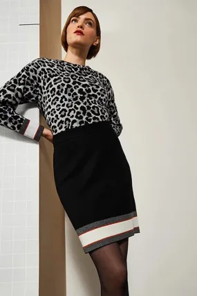 Rodier LEOPARD PRINT ROUND NECK SWEATER