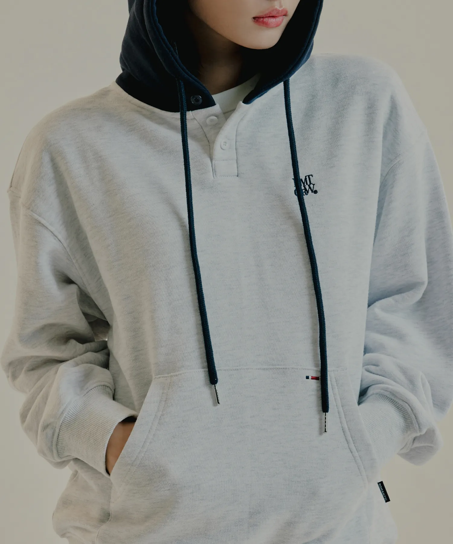 ROMANTIC CROWN - TWO TONE BUTTON HOODIE | Shop Now