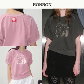 RONRON Logo Hoodies & Sweatshirts | Trendy Street Style Short Sleeves