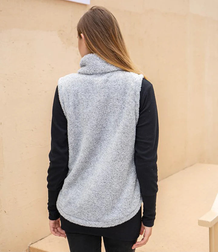 Rue Sherpa Vest with Faux Pocket Patch