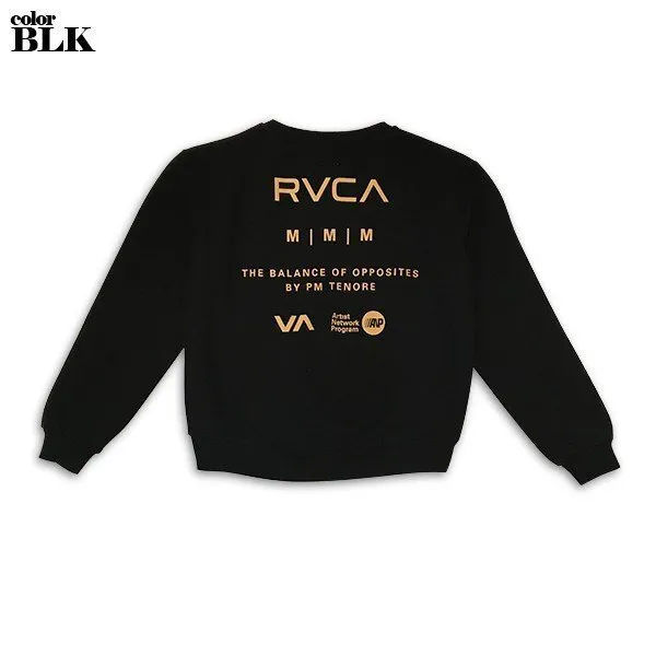 RVCA Plain Logo Long Sleeve Unisex Crew Neck Shirt