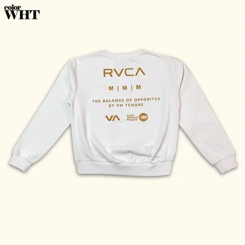 RVCA Plain Logo Long Sleeve Unisex Crew Neck Shirt