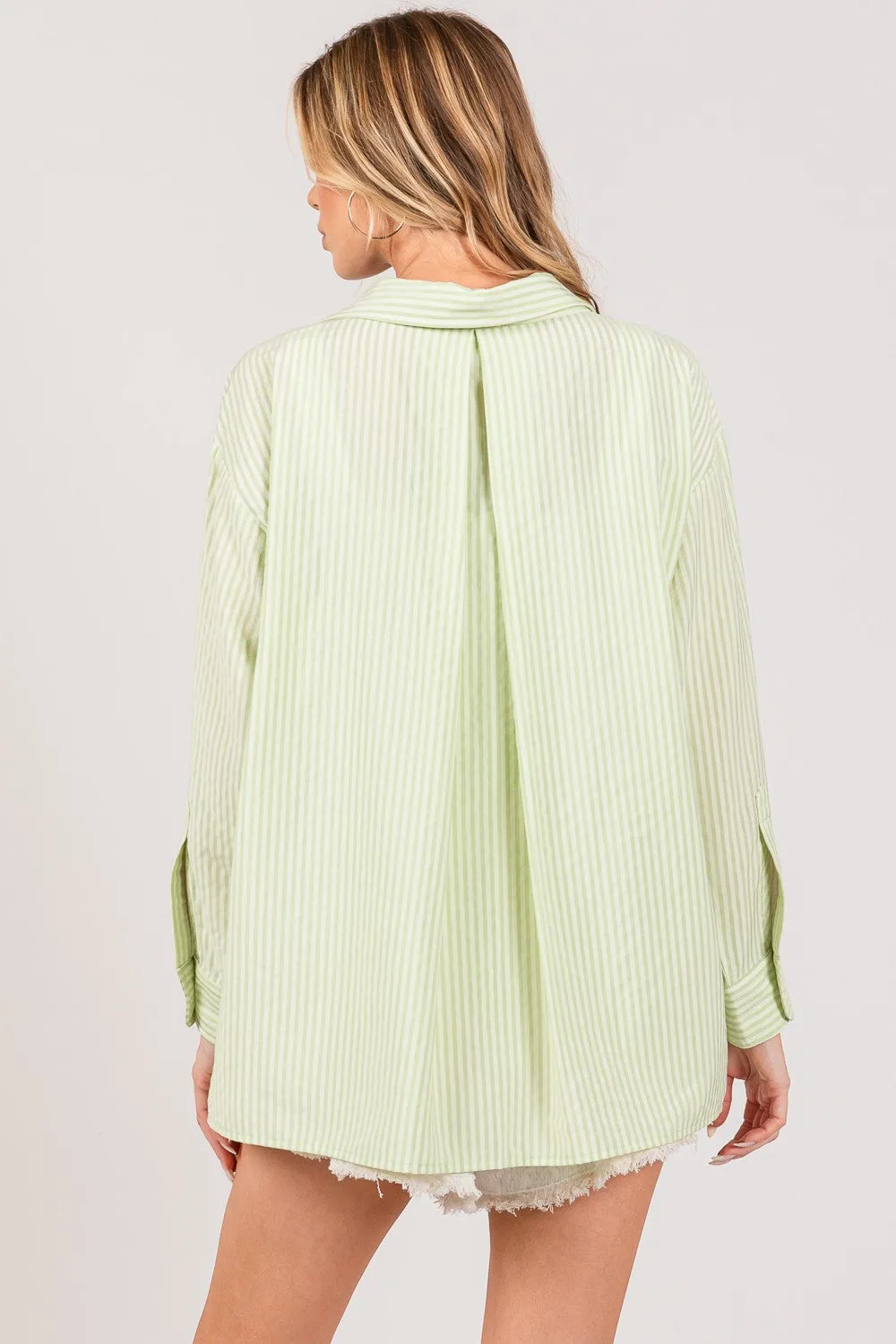 SAGE and FIG Striped Button Up Long Sleeve Shirt