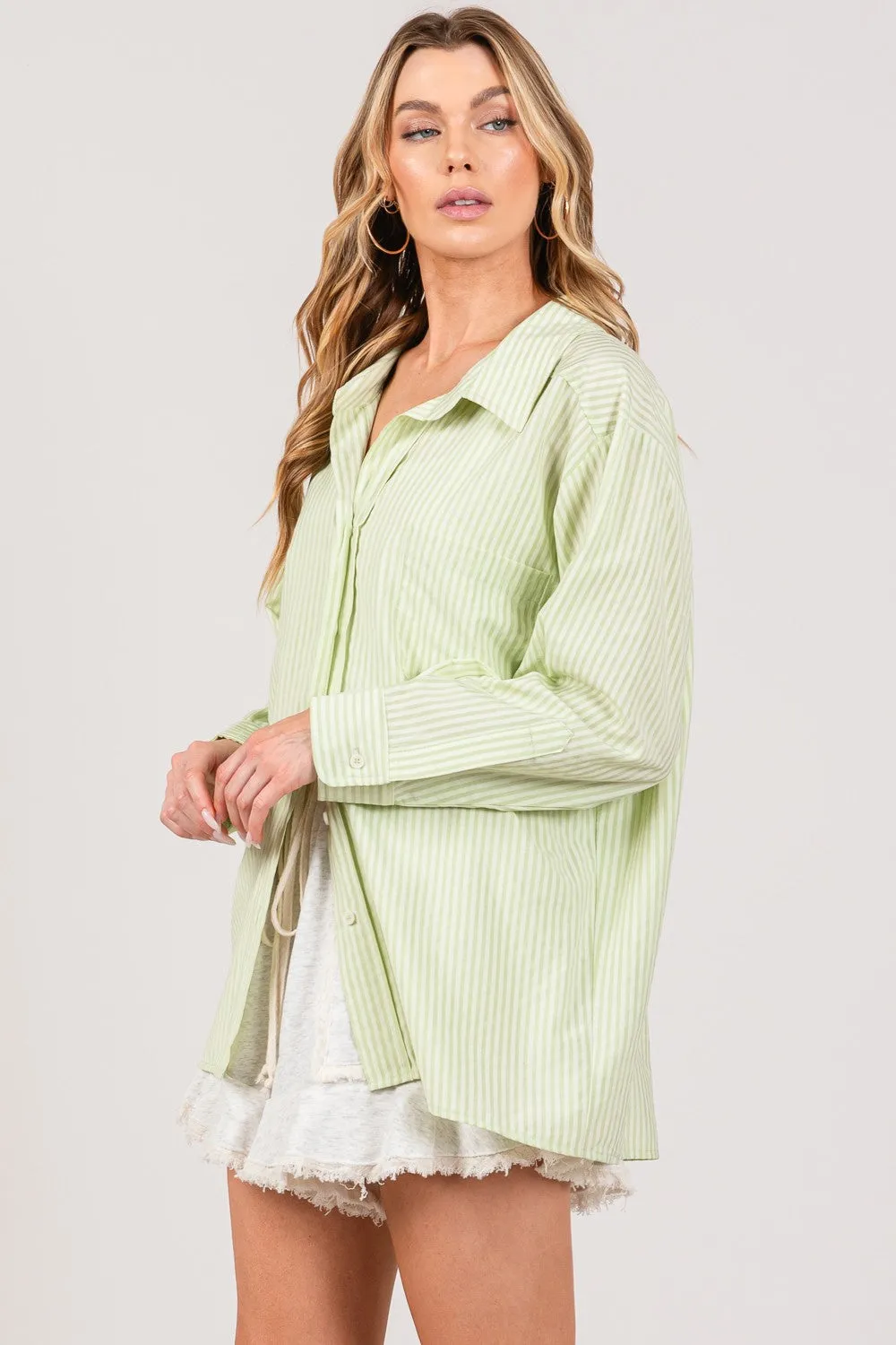 SAGE and FIG Striped Button Up Long Sleeve Shirt