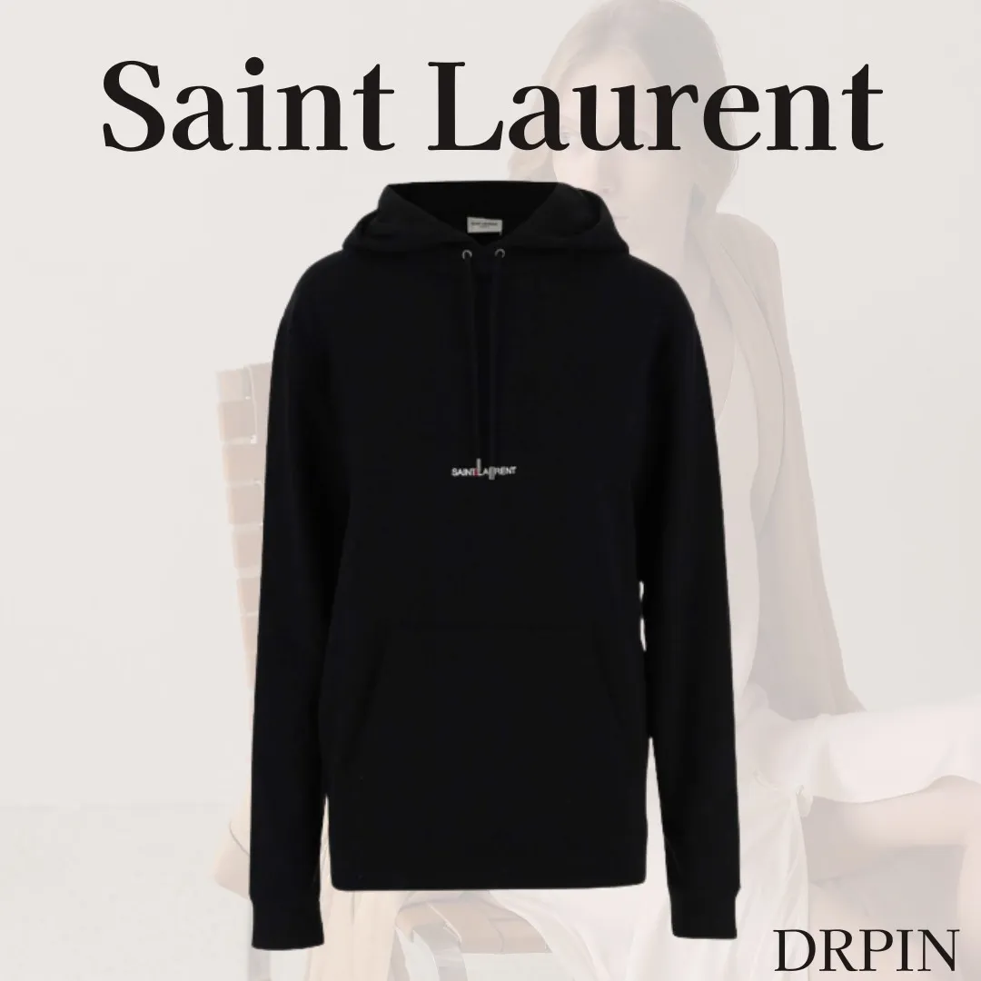 Saint Laurent Oversized Logo Long Sleeves Plain Cotton