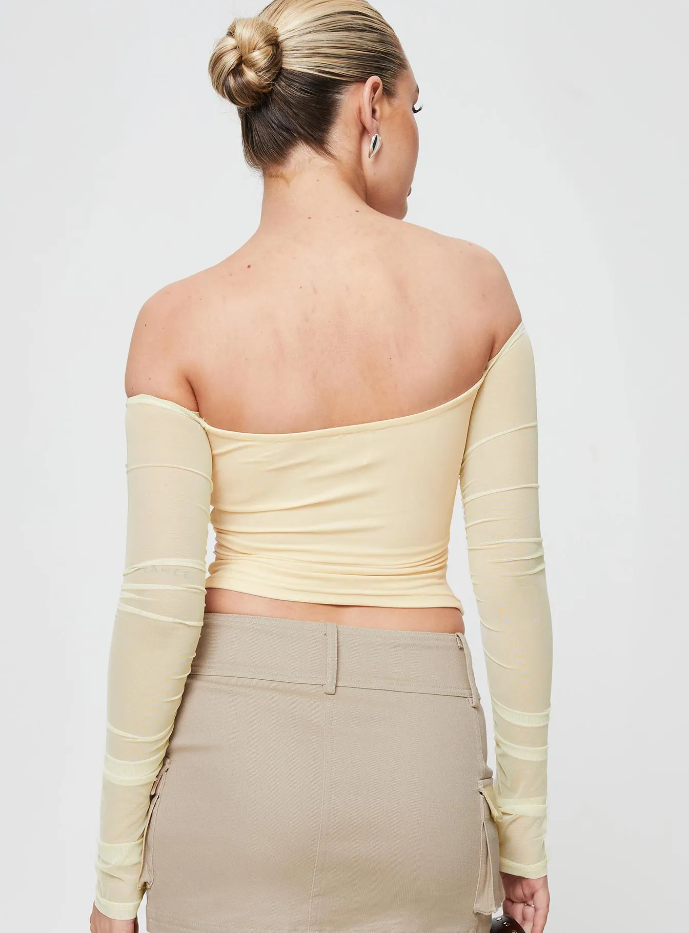 Sallo Yellow Off The Shoulder Top