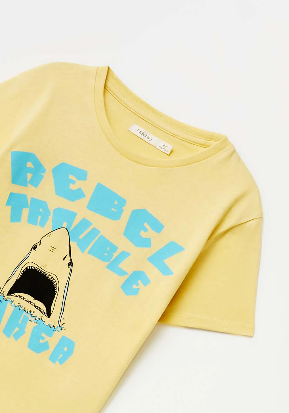 Shark Printed Yellow T-Shirt