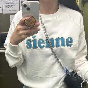 Sienne | Long Sleeves Unisex Street Style Logo Cotton