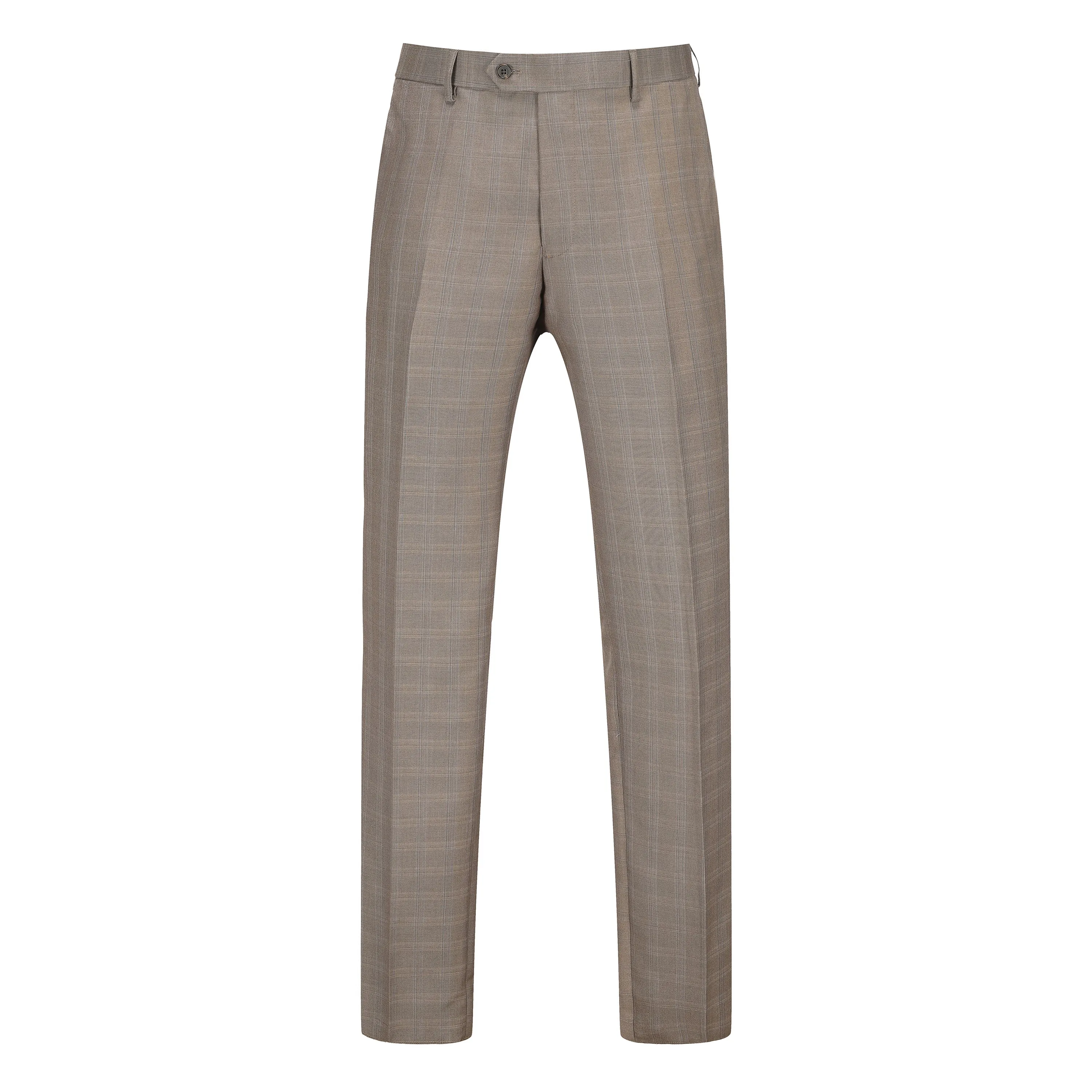 Slim Fit Brown Check Suit