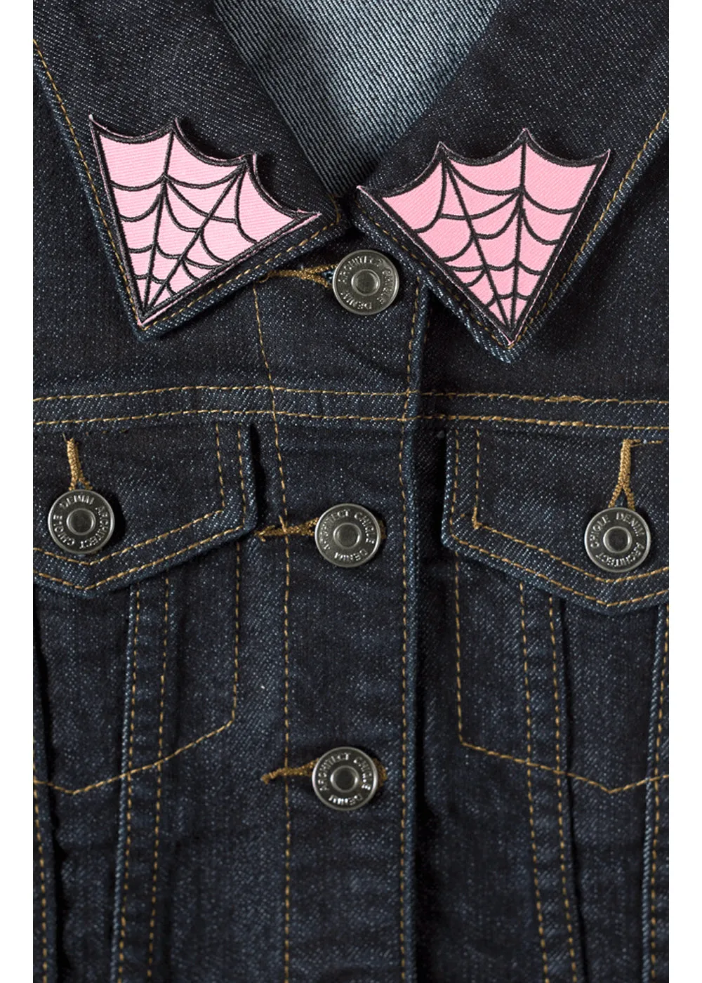 Sourpuss Pink Spiderweb Collar Patch Set