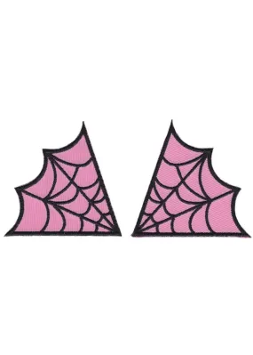 Sourpuss Pink Spiderweb Collar Patch Set