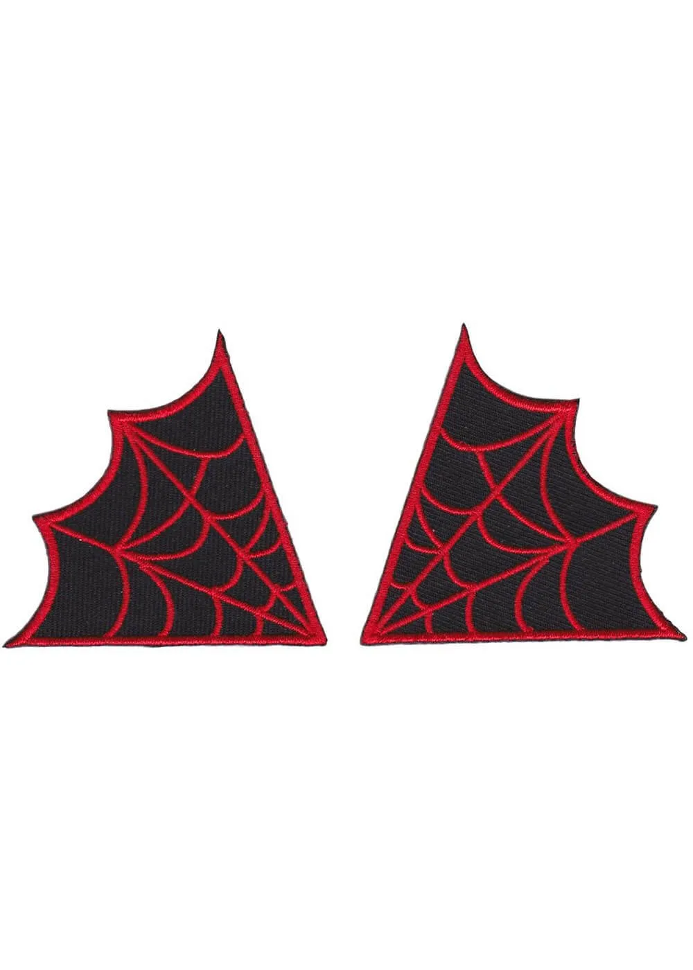 Sourpuss Red Spiderweb Collar Patch Set.