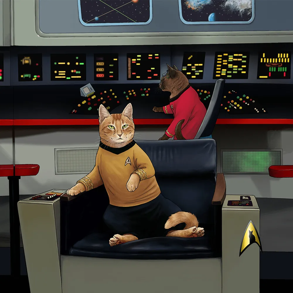 Star Trek: The Original Series Kirk's Chair Cat Premium Tote Bag