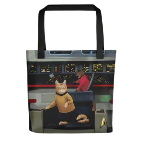 Star Trek: The Original Series Kirk's Chair Cat Premium Tote Bag