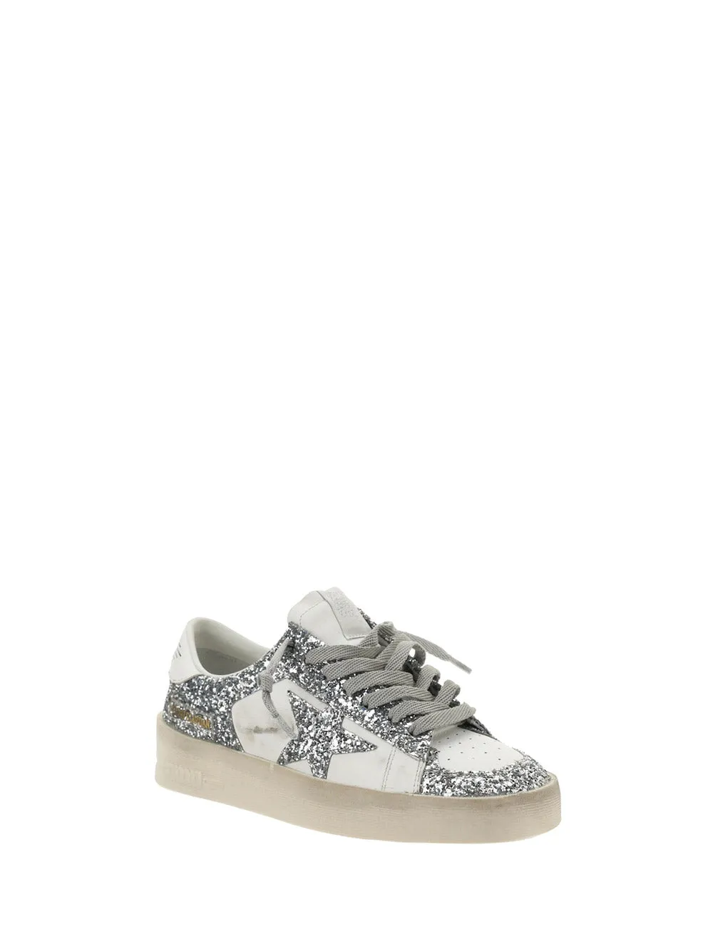 Stardan White Glitter Sneakers.