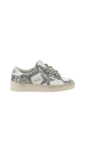 Stardan White Glitter Sneakers.