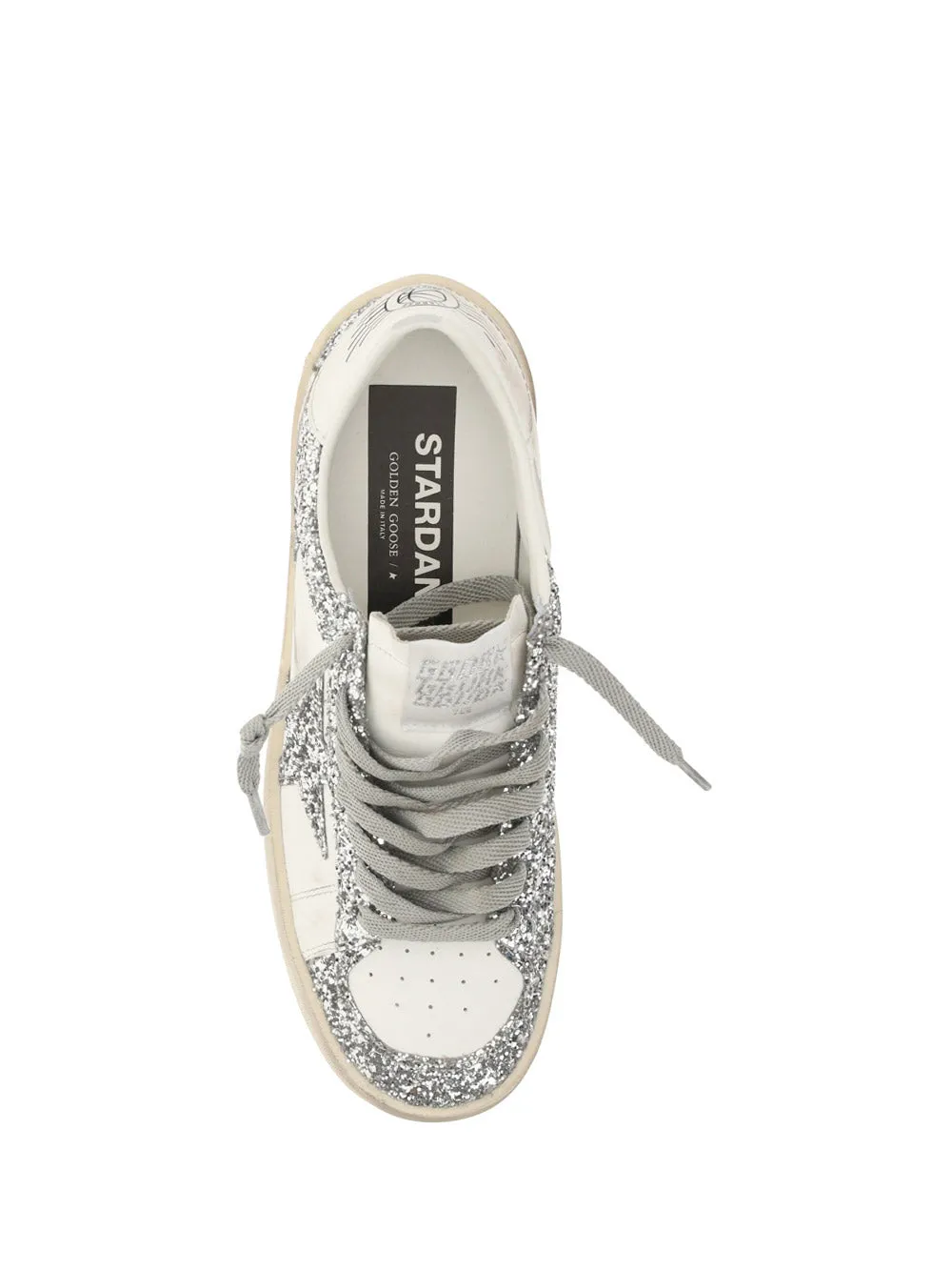 Stardan White Glitter Sneakers.