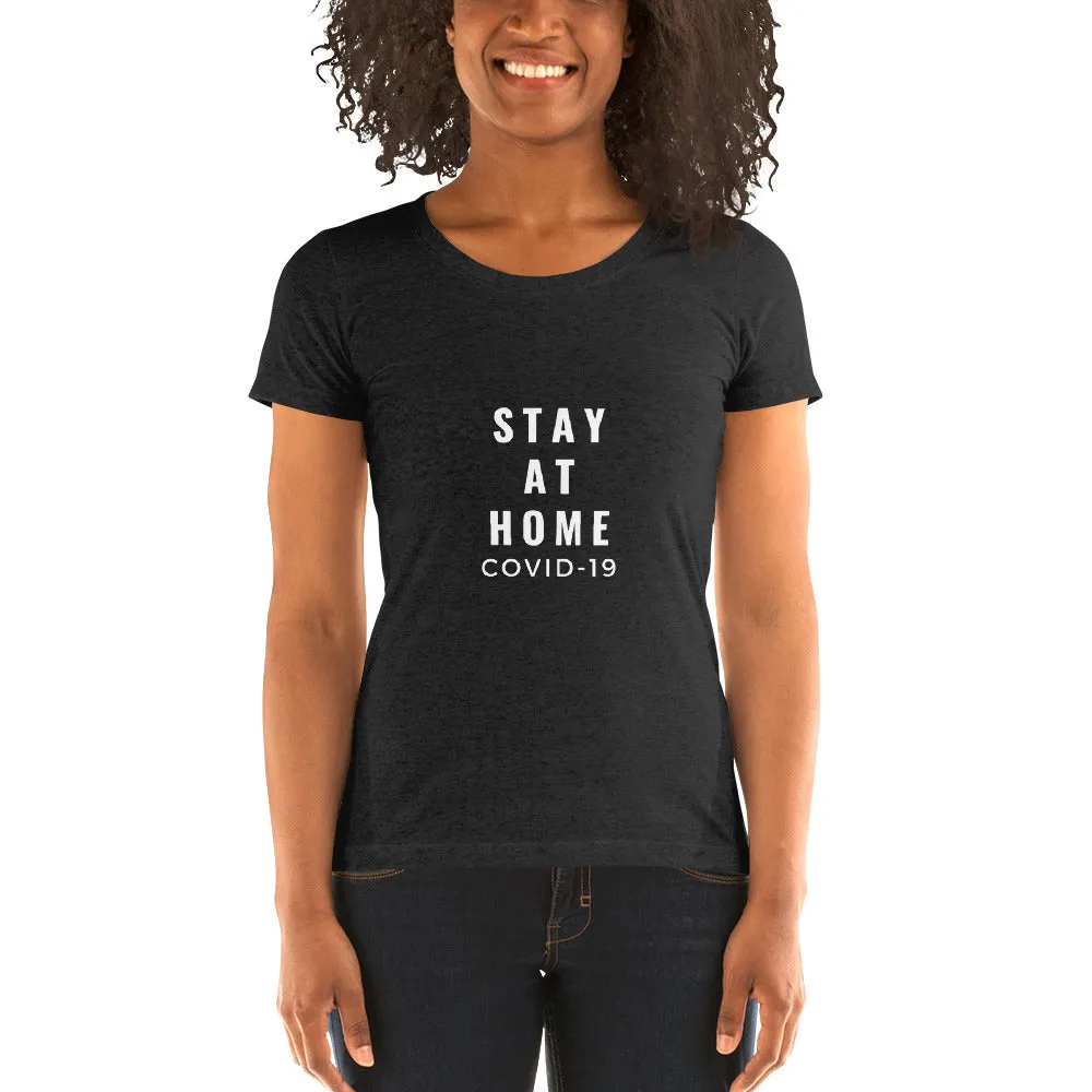 Stay At Home Dark Ladies' Short Sleeve T-Shirt - Buy Online Now