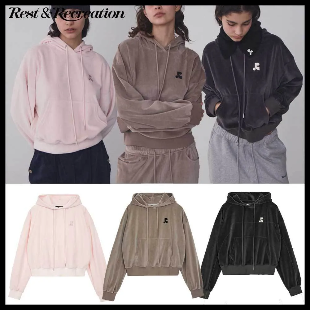 Street Style Long Sleeves Plain Cotton Logo for Rest & Recreation