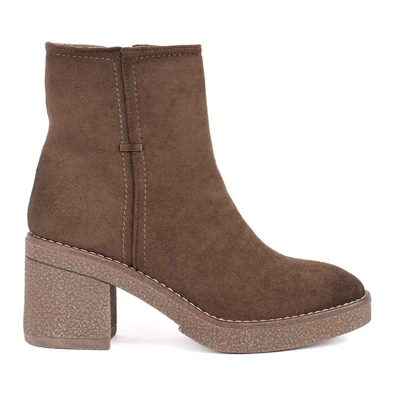 Suede brown ankle boots