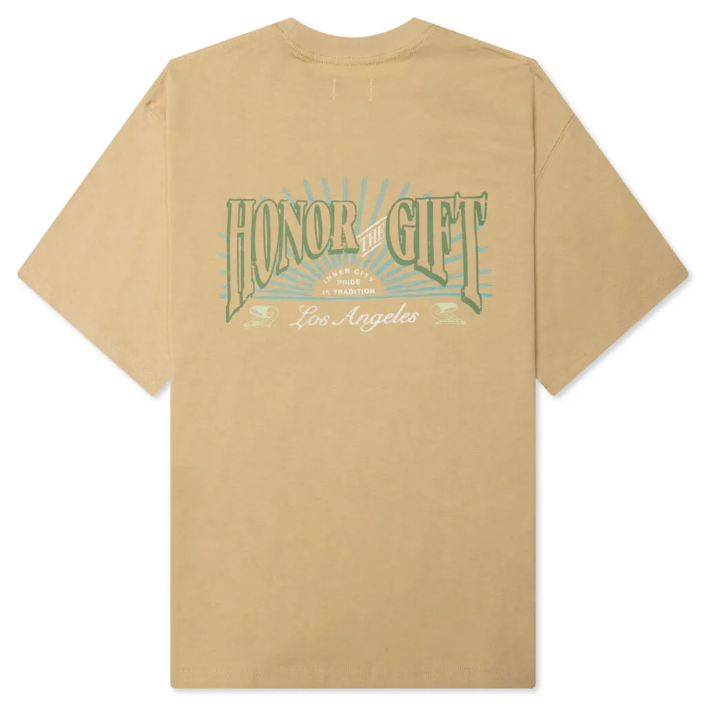 Summer Cigar Label Short Sleeve Tee - Tan