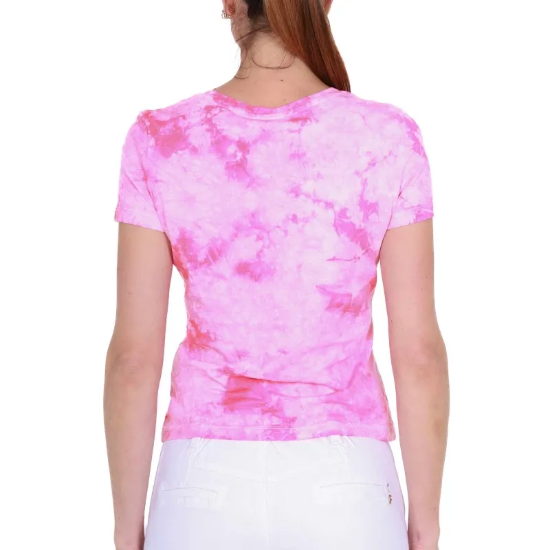 T-SHIRT GIROCOLLO TIE AND DYE, FUXIA