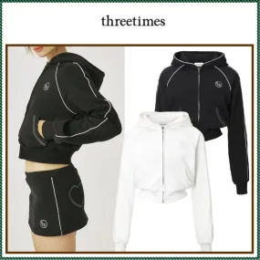 threetimes | Street Style Long Sleeve Logo Hoodies & Sweatshirts