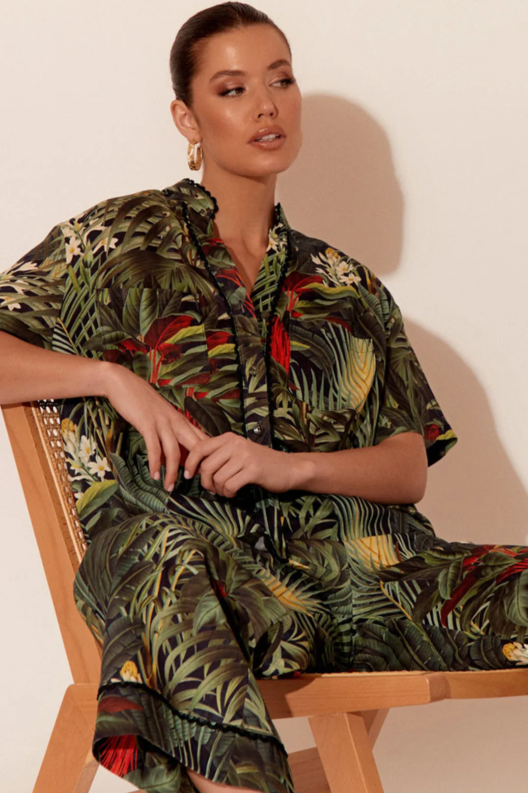 Tiana Tropical Linen Shirt - Short Sleeve Sale