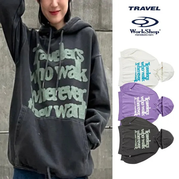 Travel Street Style Long Sleeves Cotton Oversized Logo