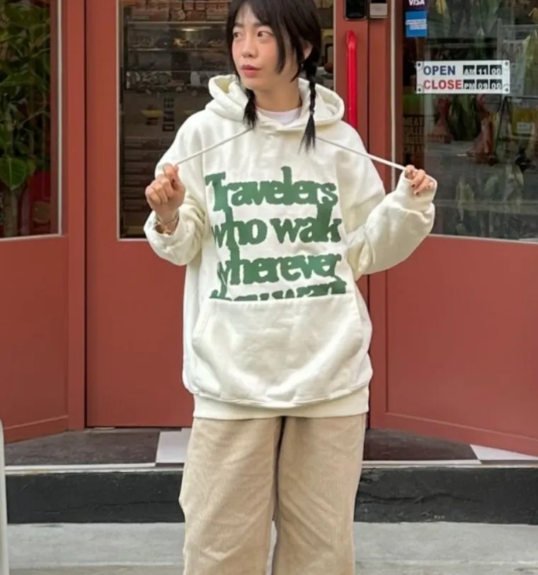 Travel Street Style Long Sleeves Cotton Oversized Logo