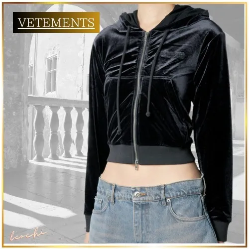 VETEMENTS | Street Style Long Sleeves Plain Blend Fabrics