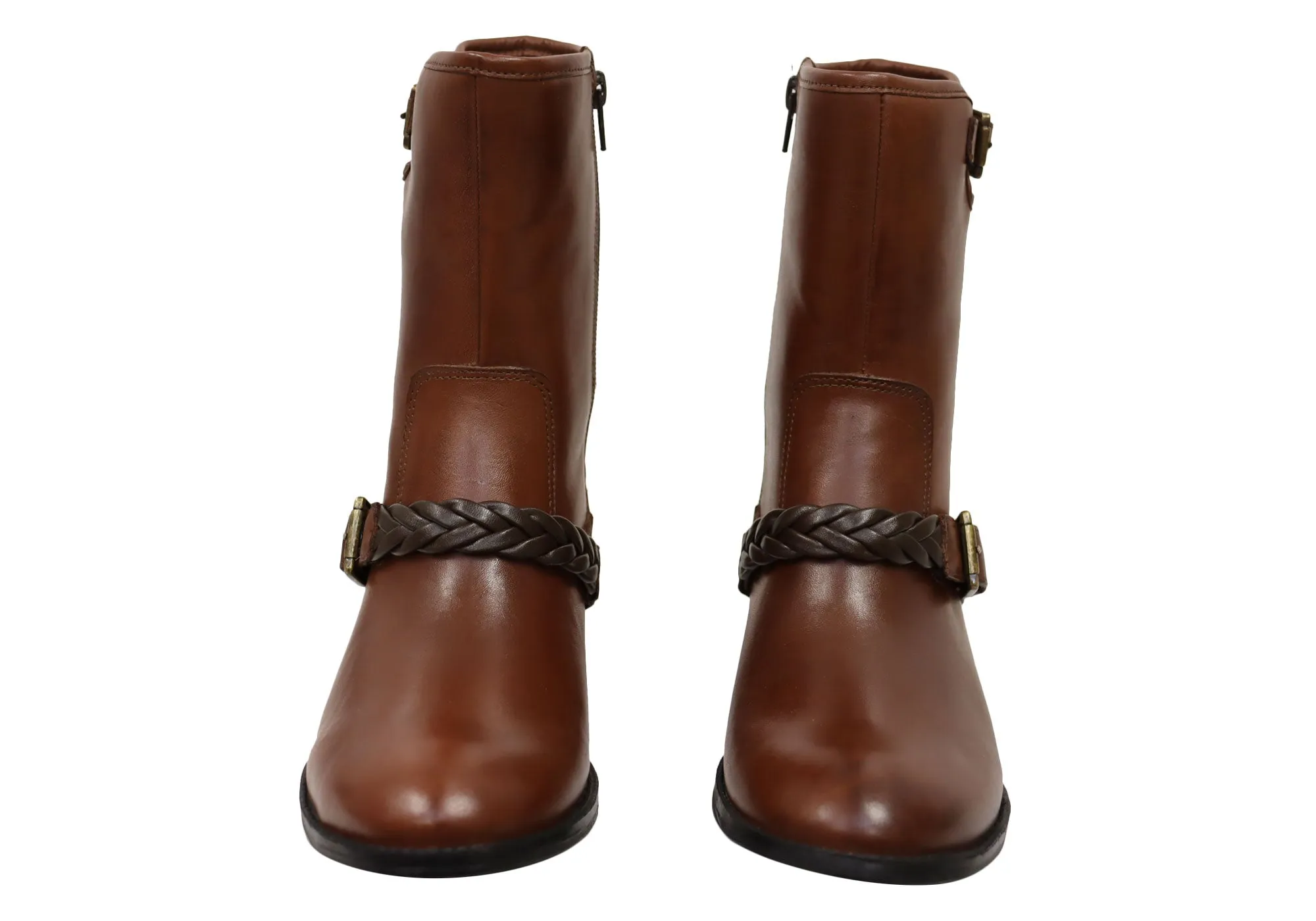 Via Paula Betty Womens Comfort Brazilian Leather Mid Calf Boots